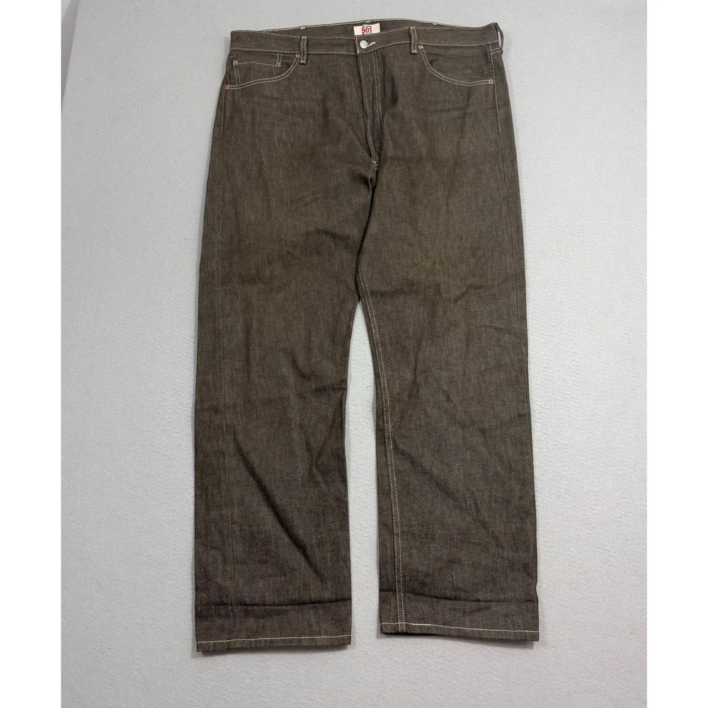 Vintage Levis 501xx Jeans Men 42x32 Brown Denim Button Fly 2005 Western Straight
